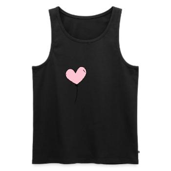 Ballon coeur rose noir - Débardeur bio Premium Homme - noir - Devant - Michal (187cm)