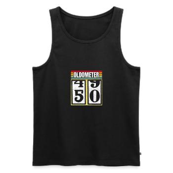 Oldometer 49 50 Funny 50th Birthday Retro Gift - Men's Premium Organic Tank Top - black - Front - Michal (187cm)