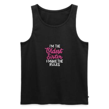 Älteste Schwester machen Regeln lustiges Geschenk für Schwestern - Männer Premium Bio Tank Top - Schwarz - Vorne - Michal (187cm)