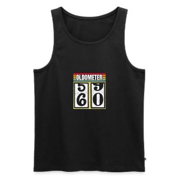 Oldometer 59 60 Funny 60th Birthday Retro Age 60 - Men's Premium Organic Tank Top - black - Front - AI Model Male 178 light (178cm)