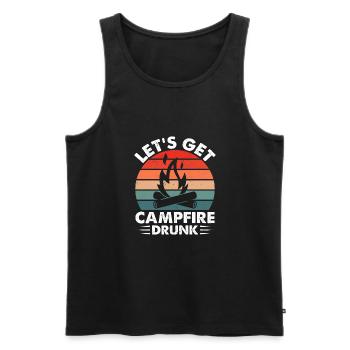 Let’s Campfire Drunk Beer Lover Campeur alcoolisé - Débardeur bio Premium Homme - noir - Devant - Michal (187cm)
