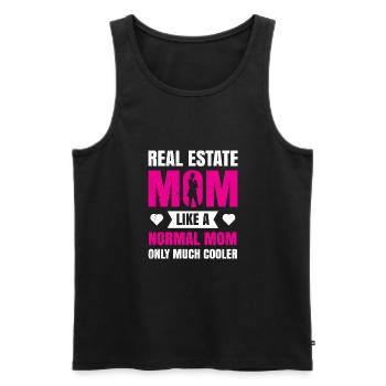 Drôle Immobilier Maman Cool Maman Courtier Immobilier - Débardeur bio Premium Homme - noir - Devant - AI Model Male 178 light (178cm)