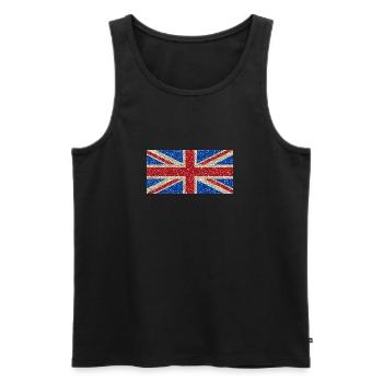 bannière drapeau britannique Glitter fierté locale - Débardeur bio Premium Homme - noir - Devant - AI Model Male 178 light (178cm)