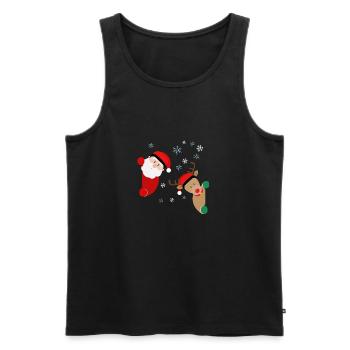 Santa Claus and Rudolph are already looking around d - Men's Premium Organic Tank Top - black - Front - Michal (187cm)
