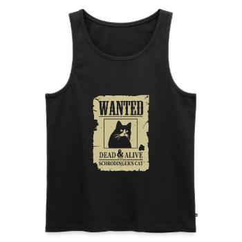 Lustige Katze, gesucht tote und lebendige Schrodinger Katze - Männer Premium Bio Tank Top - Schwarz - Vorne - AI Model Male 178 light (178cm)
