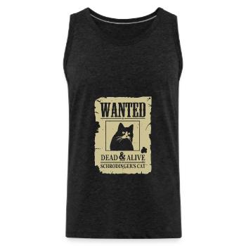 Lustige Katze, gesucht tote und lebendige Schrodinger Katze - Männer Premium Bio Tank Top - Anthrazit - Vorne - Alexander (188cm)