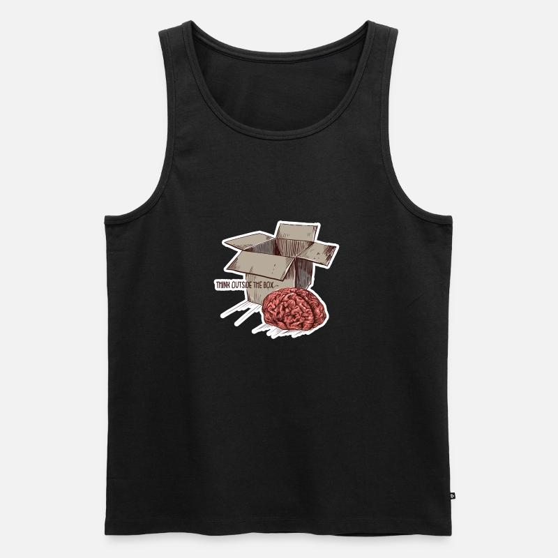 Denken Sie außerhalb der Box Farbe - Männer Premium Bio Tank Top - Schwarz