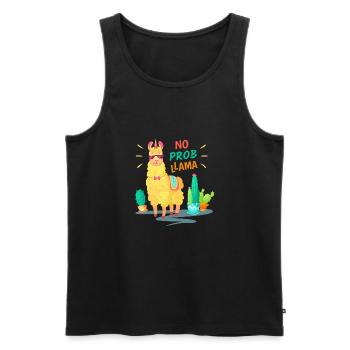 No Problama, funny animal - Männer Premium Bio Tank Top - Schwarz - Vorne - AI Model Male 178 light (178cm)