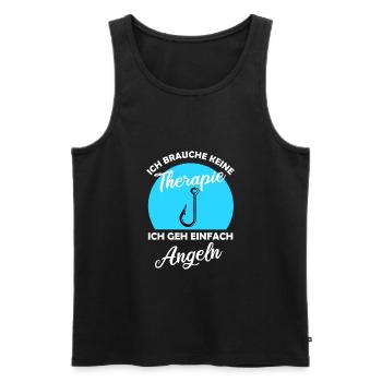 Keine Therapie Angeln Männer Angler Geschenkidee - Männer Premium Bio Tank Top - Schwarz - Vorne - Michal (187cm)