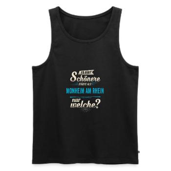 Heimat Stadt - Monheim am Rhein - blau retro - - Männer Premium Bio Tank Top - Schwarz - Vorne - Michal (187cm)