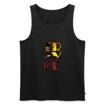 TRAVEL Vipes - Männer Premium Bio Tank Top - Schwarz - Vorne - AI Model Male 178 light (178cm)