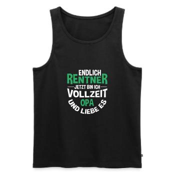 Geschenk für Opa | Jetzt bin ich Vollzeit Opa - Männer Premium Bio Tank Top - Schwarz - Vorne - Michal (187cm)