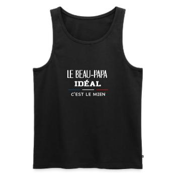 Cadeau beau papa idéal c'est le mien - Débardeur bio Premium Homme - noir - Devant - AI Model Male 178 light (178cm)