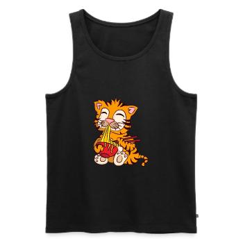 Ramen Life Motivation Tigre Motiv Shirt Ramen Noodle - Débardeur bio Premium Homme - noir - Devant - AI Model Male 178 light (178cm)