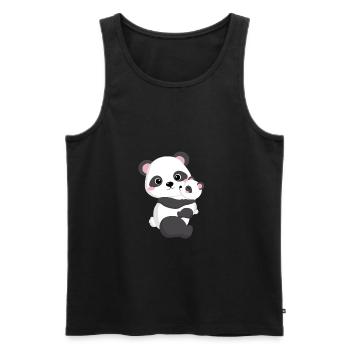 Mommy and I Cute Panda with Mom Gift - Men's Premium Organic Tank Top - black - Front - Michal (187cm)