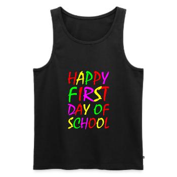 Happy First day of school - Men's Premium Organic Tank Top - black - Front - AI Model Male 178 light (178cm)