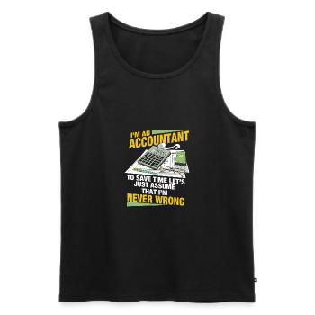 Account Receivables Professional - Men's Premium Organic Tank Top - black - Front - AI Model Male 178 light (178cm)