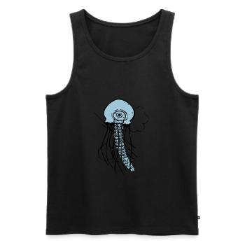 Qualle - Männer Premium Bio Tank Top - Schwarz - Vorne - AI Model Male 178 light (178cm)