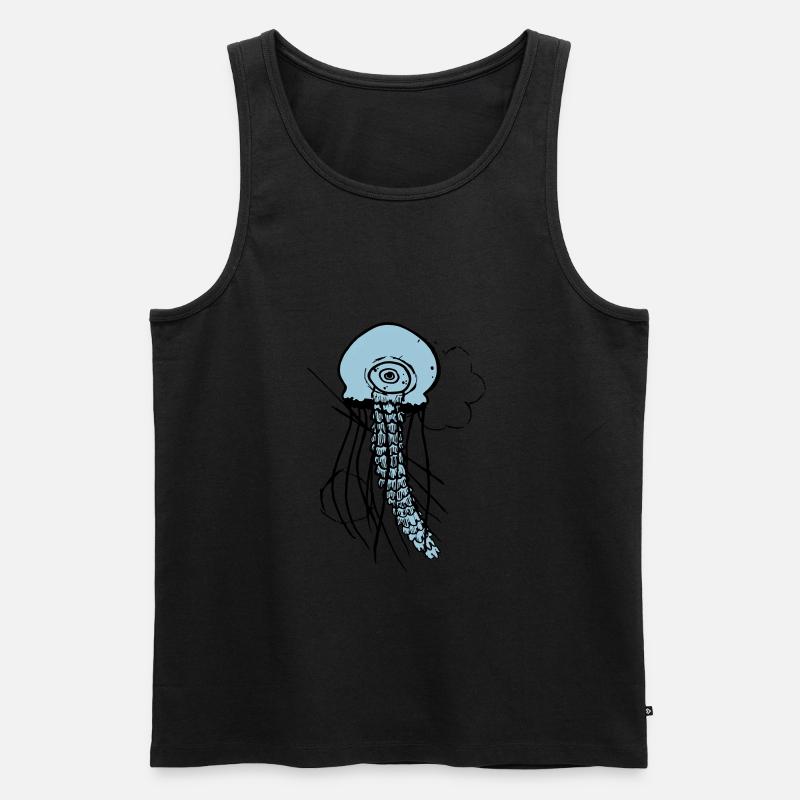 Qualle - Männer Premium Bio Tank Top - Schwarz