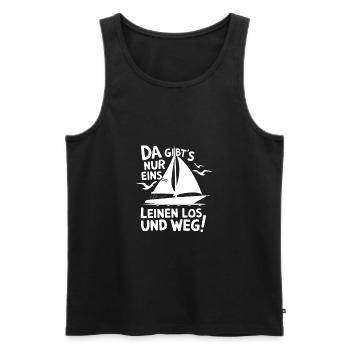 Leinen los und nichts wie weg! Wir legen ab! - Männer Premium Bio Tank Top - Schwarz - Vorne - Michal (187cm)