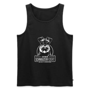 SCHNAUZERFIZIERT Zwergschnauzer Hunde Wilsigns - Männer Premium Bio Tank Top - Schwarz - Vorne - Michal (187cm)