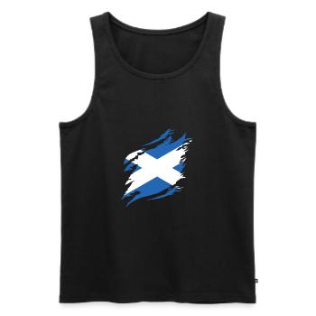 Schottland Flagge Schottische Fahne Alba GB UK - Männer Premium Bio Tank Top - Schwarz - Vorne - AI Model Male 178 light (178cm)
