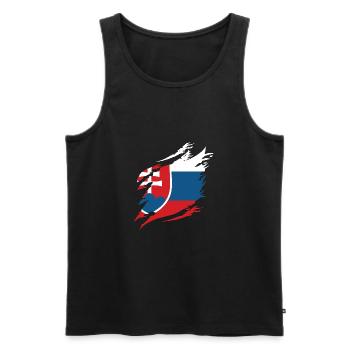 Slovaquie drapeau slovaque vintage drapeau slovaque - Débardeur bio Premium Homme - noir - Devant - AI Model Male 178 light (178cm)