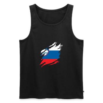 Slovenia Flag Balkan Slovenian Flag Vintage - Men's Premium Organic Tank Top - black - Front - AI Model Male 178 light (178cm)