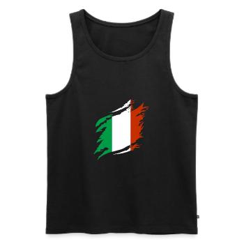 Italie Drapeau Vintage Drapeau Italien Occasion Look - Débardeur bio Premium Homme - noir - Devant - Michal (187cm)