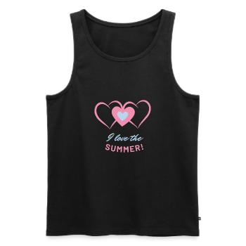 Sommer, Sonne, Urlaub - Männer Premium Bio Tank Top - Schwarz - Vorne - Michal (187cm)