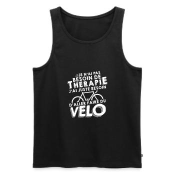 Thérapie - Faire Du Vélo - Débardeur bio Premium Homme - noir - Devant - Michal (187cm)