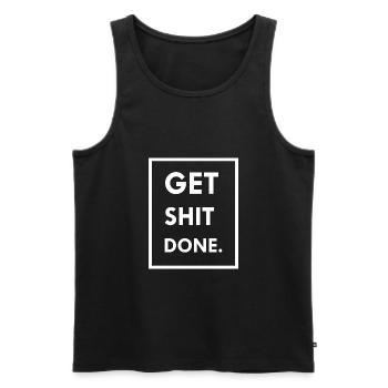 GET SHIT DONE. - Men's Premium Organic Tank Top - black - Front - AI Model Male 178 light (178cm)
