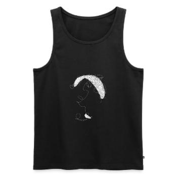 Paraglider scribble white - Männer Premium Bio Tank Top - Schwarz - Vorne - AI Model Male 178 light (178cm)