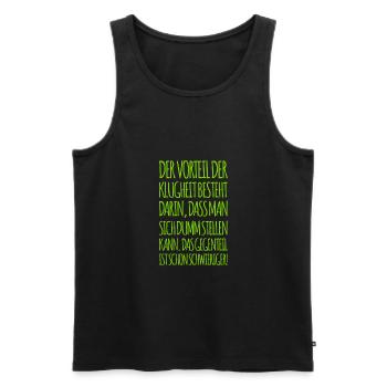 sich dumm stellen ist leicht - Männer Premium Bio Tank Top - Schwarz - Vorne - AI Model Male 178 light (178cm)