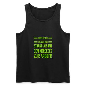 lieber mit dem Fahrrad als mit dem - Männer Premium Bio Tank Top - Schwarz - Vorne - Michal (187cm)