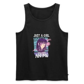 Just A Girl Who Loves Anime Kawaii Manga Teen Girl - Men's Premium Organic Tank Top - black - Front - Michal (187cm)