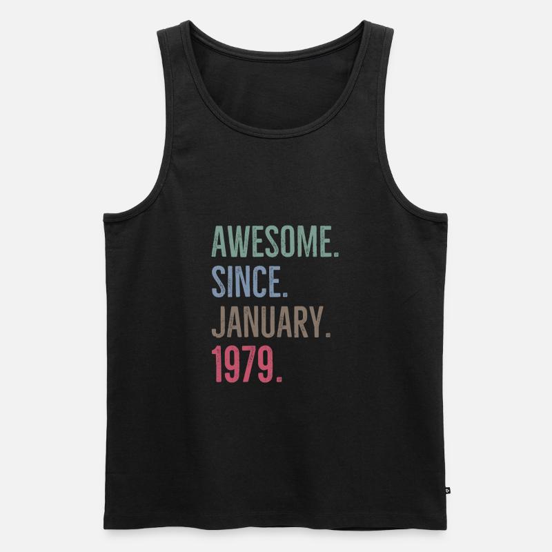 Awesome Seit Januar 1979 - Männer Premium Bio Tank Top - Schwarz