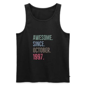 Awesome Since October 1997 - Men's Premium Organic Tank Top - black - Front - AI Model Male 178 light (178cm)
