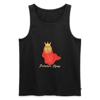 pomme de terre, roi, roi de la pomme de terre, roi de la pomme de terre - Débardeur bio Premium Homme - noir - Devant - Michal (187cm)