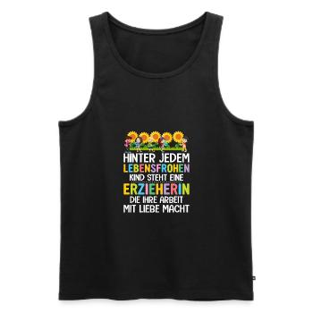 Abschiedsgeschenk für Erzieher - Männer Premium Bio Tank Top - Schwarz - Vorne - AI Model Male 178 light (178cm)