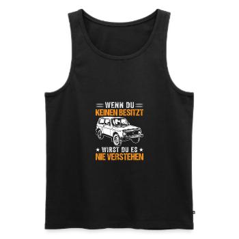 Lada Niva lustiges Geschenk - Männer Premium Bio Tank Top - Schwarz - Vorne - AI Model Male 178 light (178cm)
