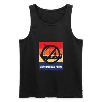 Stop Commercial Fishing and save the World - Men's Premium Organic Tank Top - black - Front - AI Model Male 178 light (178cm)