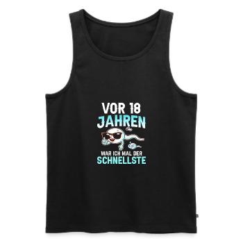 Vor 18 Jahren war ich mal der Schnellste - Männer Premium Bio Tank Top - Schwarz - Vorne - Michal (187cm)