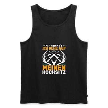Mir reichts ich gehe auf meinen Hochsitz Jäger - Männer Premium Bio Tank Top - Schwarz - Vorne - Michal (187cm)