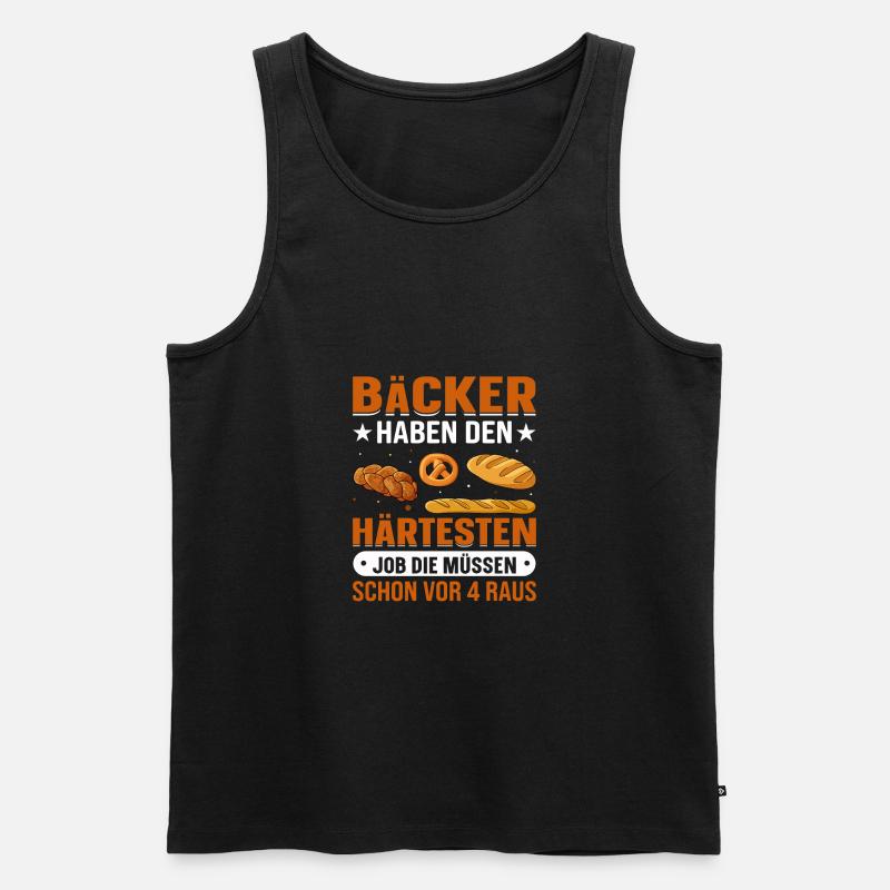 Bäcker lustiges Geschenk - Männer Premium Bio Tank Top - Schwarz