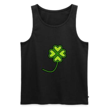 St Patricks Day Kleeblätter - Männer Premium Bio Tank Top - Schwarz - Vorne - Michal (187cm)