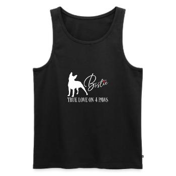 Bostie true love on four paws - Men's Premium Organic Tank Top - black - Front - AI Model Male 178 light (178cm)
