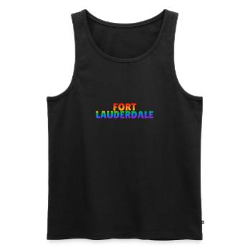 Fort Lauderdale Regenbogen LGBTQ Gay Pride - Männer Premium Bio Tank Top - Schwarz - Vorne - Michal (187cm)