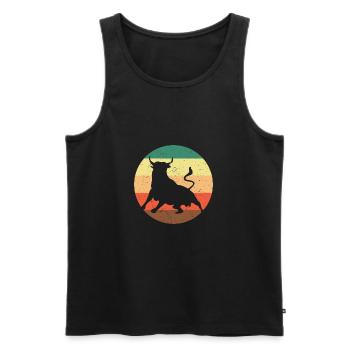 Südamerikanischer Stier Retro - Männer Premium Bio Tank Top - Schwarz - Vorne - AI Model Male 178 light (178cm)