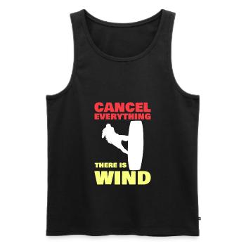 There Is Wind Funny Kitesurfer Kiteboarding - Men's Premium Organic Tank Top - black - Front - Michal (187cm)